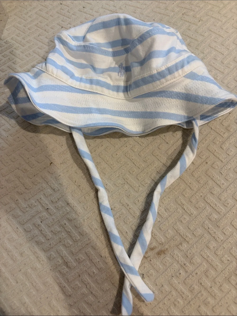Ralph Lauren Light Blue & White Striped Baby Pajama Gift Set